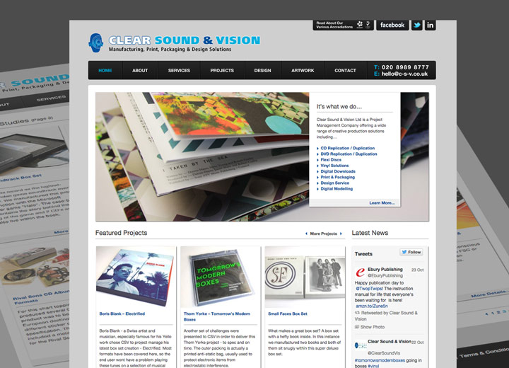 Clear Sound & Vision company website